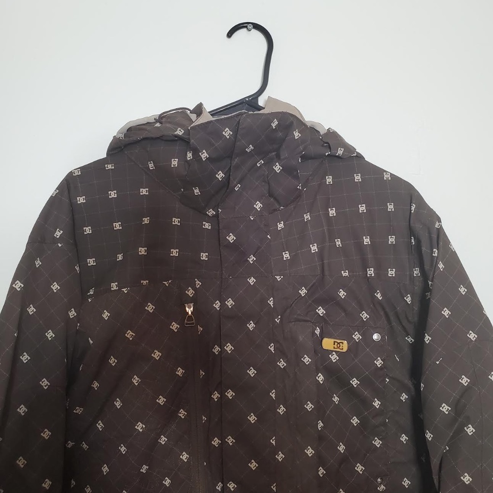 Vintage DC Exotex 5000 Jacket Unisex Size: S; AOP Brown; Many Pockets Gaiter Y2K - Picture 2 of 10